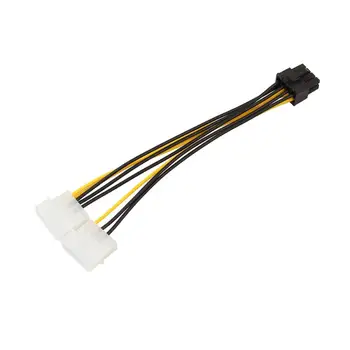 18 см 8 (6+2) Пин-код за двойна 4-пинов графична карта захранващ кабел адаптер кабел 8-пинов захранващ кабел за разширяване на
