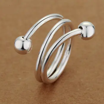 класически модерен мъниста сребърен пръстен изискани Модни дамски и мъжки подаръчни сребърни бижута за жени, / PWXNQMSS SDQQXRMP