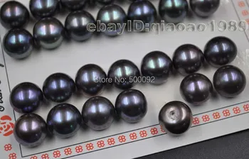 14 бр. (7 двойки) 11,5 мм и наполовина просушенная бутон черен сладководни перли