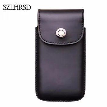 SZLHRSD мъжки колан естествена кожа чанта Поясная чанта калъф за телефон Caterpillar Cat S31 S40 S41 седалките черен мобилен аксесоар