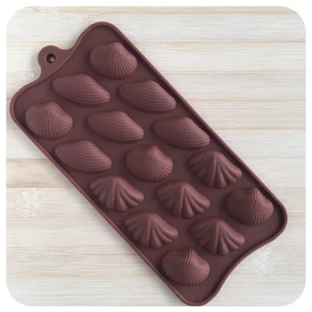 15 решетки силиконови 3D Shell форма на мухъл фондан, шоколад сапун 