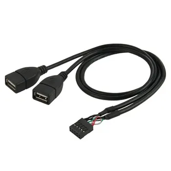 5шт висок клас дънна платка 9Pin завива USB2. 0 две удлинительные линия на основната заплата на жена заглавие двойно USB 2.0 женски кабел-адаптер