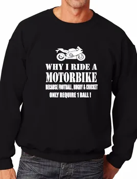 Защо аз карам мотоциклет колоездач смешно унисекс hoody по-голям размер и цвят-E114