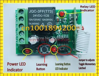 DC24V 12CH RF wireless remote control switch system Receiver&Transmitter миг премина защелкивающийся регулиране на обучение 3 индикатор