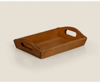 1бр японски Zakka ръчен стар дървен тава за хранителни стоки квадратен истински дървен плодов хотел ресторант сервировочный кутия за съхранение JL 0911