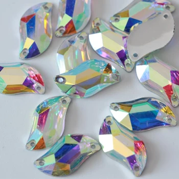 Всички размери Crystal AB ясно AB S форма на шиене на кристали Flatback смола шевни планински кристал за дрехи и аксесоари B0696