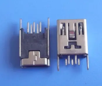 10шт мини USB Тип B женски 5 пинов DIP 2 пинов оттичане foot конектор на печатна платка