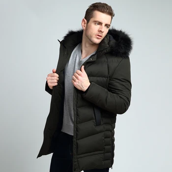 Зимни якета, мъжки палта мъжки плътен цвят топло палто мек ватник мъжете дълги паркове на мъжката кожа на яката на якето е размер M-3XL