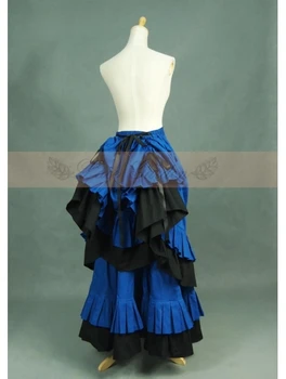 Сини и черни в памучна реколта Викторианската пола