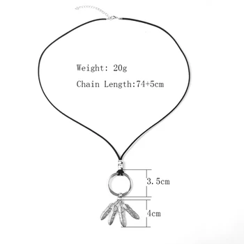 Метална писалка медальон кръг с висулка, въже, верига огърлица пуловер верига за жени ретро чар висулка колие женски QW-25