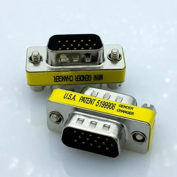 DB15 Male Male to VGA Adapter, VGA кабел мъжки конвертор адаптер 10 бр./лот