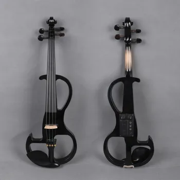 Yinfente 4/4 електрическа цигулка Пълен размер високо качество абанос фитинги безплатно Бразилия дърво лук кабел калъф за слушалки черен #30V2