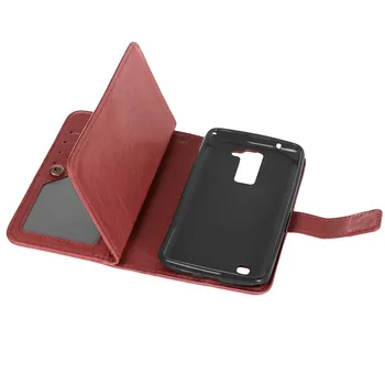 ПУ кожен калъф за LG K8 портфейла на притежателя на картата флип калъф за LG K8 Lte K350 K350E K350n Moblie телефон чанта с чанта на притежателя на картата
