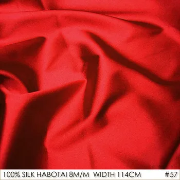 Коприна HABOTAI 114 cm ширина 8momme / естествена коприна подплата фабрика преки батик живопис САМ Лоскутная плат червено NO57