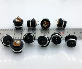 3pin 5. 5x2.1mm DC Power supply DC socket женски панел конектор отвън гайка 10 бр./лот