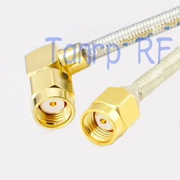 2 елемента 8 инча 20 см косичка коаксиален кабел RG402 удължител RP-SMA plug RP-SMA plug RF адаптер конектор
