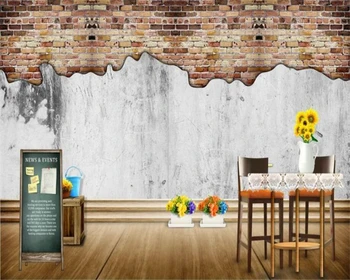 снимка 3D тапети по поръчка носталгия циментови тухли на стената пейзаж тапети за стена на спалня за дневна фон Beibehang