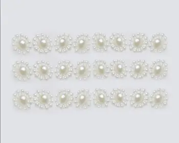 5 ярда / лот Dia10mm плоски задни цвете сватбена украса ABS Бяла линия перлени ролки на веригата направи си САМ бижута и материали за производство