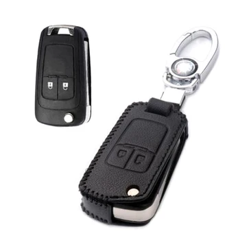 Ipoboo нов високо качество естествена изкуствена кожа 2 бутони на дистанционното на ключа Чанта за носене на ключодържател притежателя на веригата за Buick Серия A стил