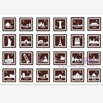 10 листа от световно известната архитектура печене на мухъл лист / торта декорация / Шоколад предаване на хартия безплатна доставка