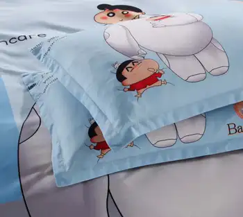 момче карикатура спално бельо 3d baymax печатни одеяло корица 4 / 5шт сладки тийнейджъри спалня декор комплект постелки кралица размер на листа калъфка