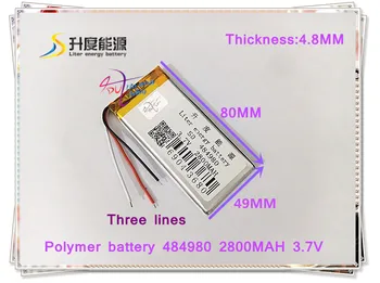 3.7 V 2800mAh 484980 полимерна литиево-йонна / литиево-йонна батерия за tablet PC POWER BANK pipo мобилен телефон