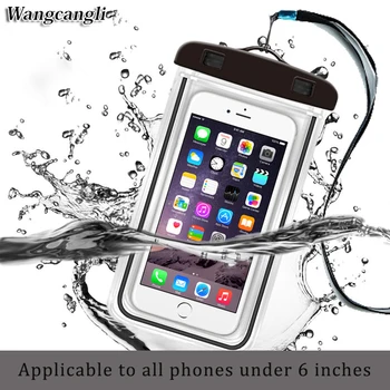 Wangcangli Universal swim водоустойчив калъф за телефон на кутията луминесцентна за iPhone за xiaomi Mobile waterproof case cases Bag