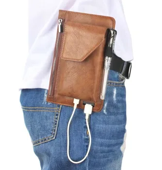 Кука контур човек колан с цип джоб за карти с двойна мобилен телефон кожен калъф за Xiaomi Mi Mix / Mi Mix Evo, OnePlus Two, OnePlus 3T/ 3