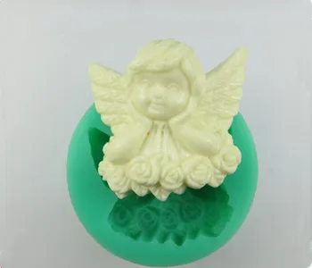 Крилата на ангел момиче за моделиране на сапун мухъл фондан торта декорация на мухъл ръчно изработени сапун мухъл голям брой на едро, брой: si376