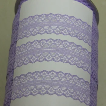 Продажба на едро лилаво високо качество на плетене избродирани дантелени ленти, декоративни 10yards3cm