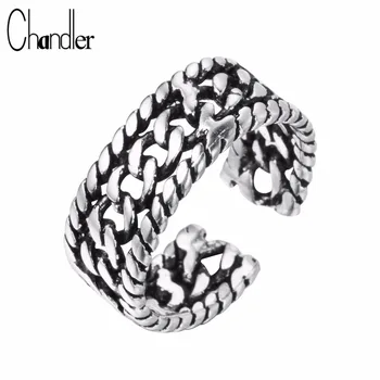 Chandler Brand silver Twisted Линк Chain Ring For Women Men Friend Gift Opening Knuckle Toe Bague Homme Bijoux