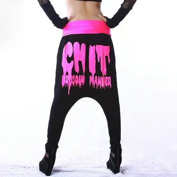 Нова мода женски марка Джаз зреещи жени хип-хоп sprots с панталони ежедневни панталони танц мамят печат изпълнение дрехи спортни панталони