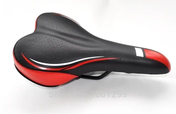 Нов 3005-3 черен + червен цвят планинско колоездене седлото PVC + PU светлината град пътен под наем на предната седалка мат МТВ велосипед част Безплатна доставка
