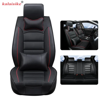 Kalaisike кожена универсален калъф за столче за кола Kia all model rio k2 k3 k4 k5 ceed е sportage optima cerato аксесоари за полагане на автомобили