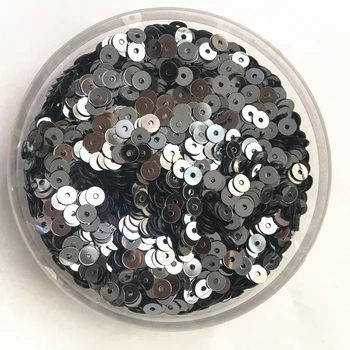 50 г (10000шт) 4 мм сребърна основа сив, плосък кръг свободни пайети пайетки шевни сватбени занаяти за Отпадъци, деца DIY