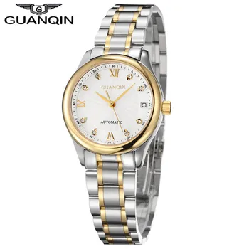 GUANQIN Watches Women Mechanical Watch Automatic Diamond Waterproof Watch Sapphire Дамски ръчни часовници дамски часовници с кристали