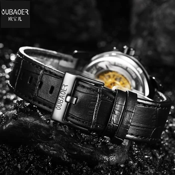 Нов OUBAOER мода бизнес мъжки механични часовници кръгъл циферблат ежедневни Стилни ръчни часовници за мъже relogio masculino de luxo