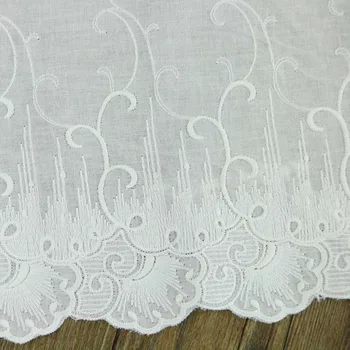 Бели памучни дантели 17 см ръчно изработени САМ аксесоари за дрехи дантела, памук, бродерия лейси плат