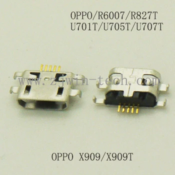 10шт or100PCS/PACK 2.0 Micro USB конектор конектор за зареждане на телефона се използва за телефон OPPO X909 / X909T/R6007/R827T/U701T/U705T/U707T