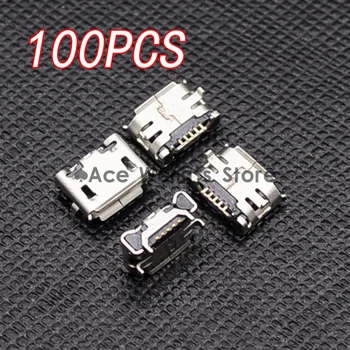 100шт Micro USB Jack женски тип 5Pin SMT за телефони хвостовое зарядно гнездо на печатна платка