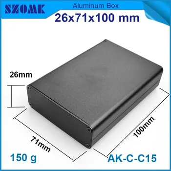 1 бр алуминиев корпус електрическа кутия, черен цвят, анодиране и отделен корпус, който отговаря на размера на печатната платка 21. 5X67mm