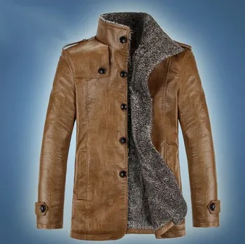 есента и зимата са мъжете кожа яка удебеляване и кожи кожени палта култивира морал мъжко кожено яке