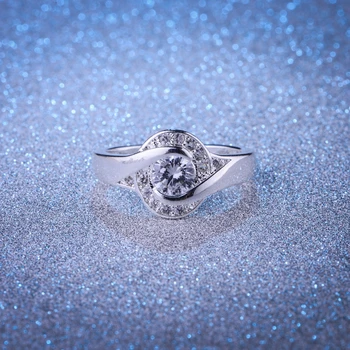 Продажба на едро 925 чисто сребро пръстен, 925 сребърни бижута, заоблени ослепително елегантен / cfiakwpa dwqamnxa LQ-R157