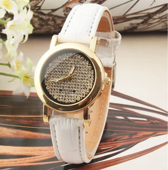 НАЙ-нови ретро изкуствена кожа часовник ретро Златна лента ръчен часовник мода кварц студент бизнес Montre uhr час