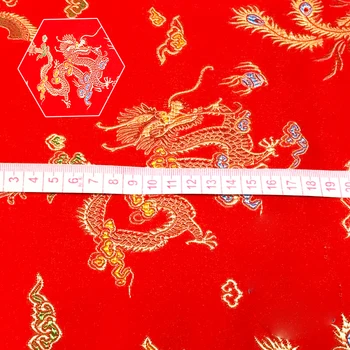 ширина 0.75 м * дължина 1 м, китайски стил Дракон и Феникс цвете бродерия ръчна изработка чанта, САМ покритие и облекло тъкан плат 219
