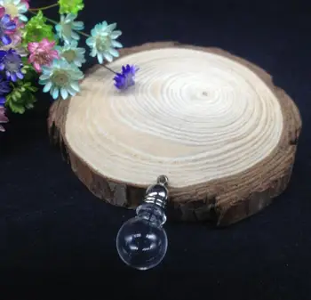 50шт 23x11 мм прозрачен бамбук става на топка стъклен флакон с висулка метална капачка с гумена запушалка ориз бутилка парфюм етерично масло колие