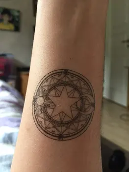 Водоустойчив временен стикер татуировки черен Иконом договор символ компас татто етикети флаш татуировка фалшиви татуировки за мъже жени