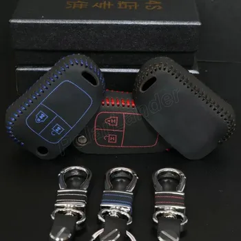 калъф, подходящ за CHEVROLET SAIL 3 AVEO Car key case стайлинг автомобили истински качеството на кожата на ключа на автомобила ръчно тъкан шевни автомобила ключ на кутията