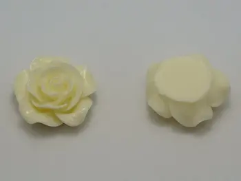 40 слонова кост кабошоны розата е цветето на Flatback смола от 20 mm (3/4