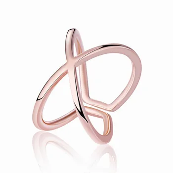 Промоция на мода прост дизайн женски кръст пръстен 925 сребро дамски пръстени пръсти бижута подарък на Едро спад доставка